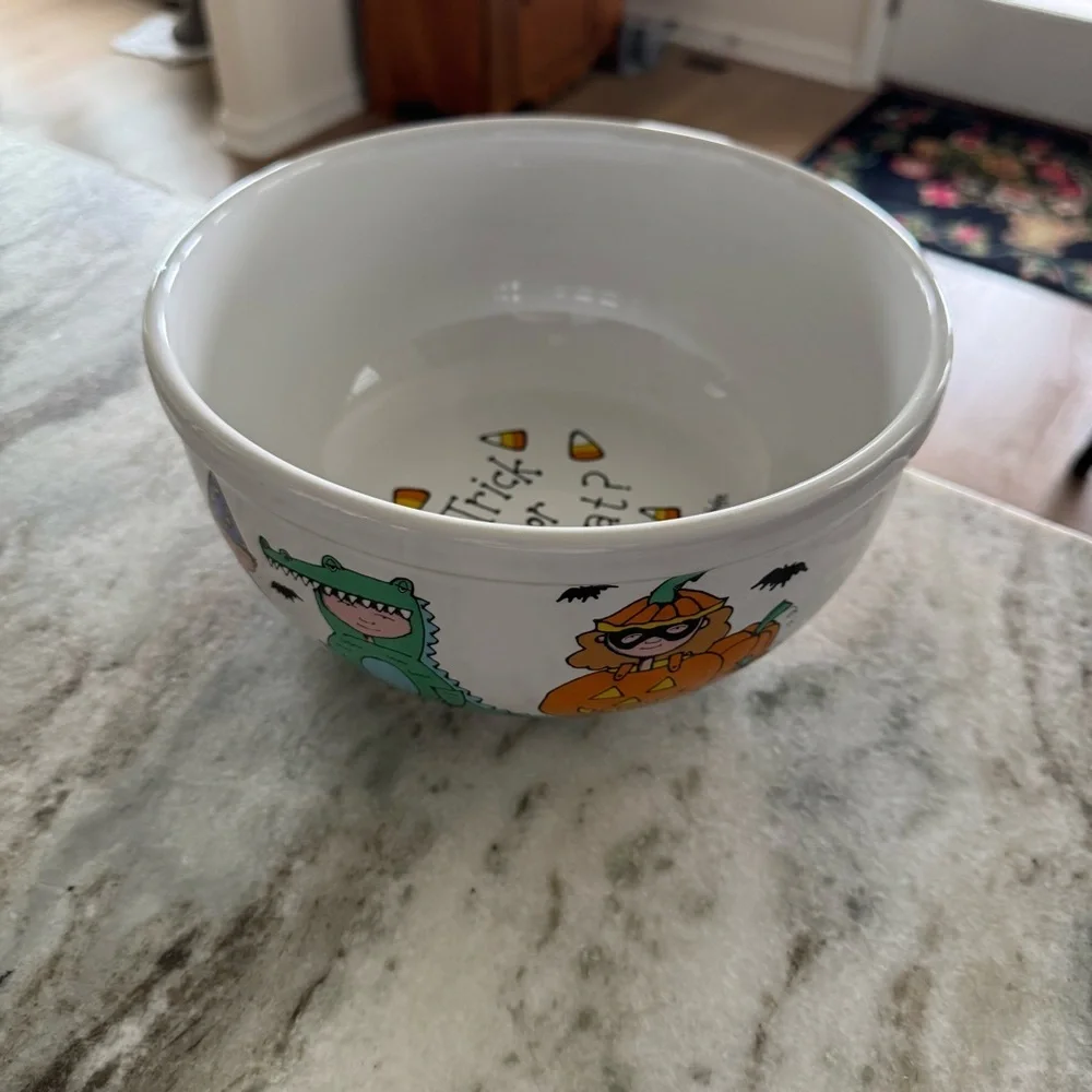 Signature Halloween Trick or Treat Kids Bowl - White with Colorful Characters